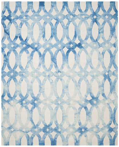 SAFAVIEH Dip Dye Collection 9' x 12' Ivory/Blue DDY675A Handmade Moroccan Watercolor Premium Wool Area Rug