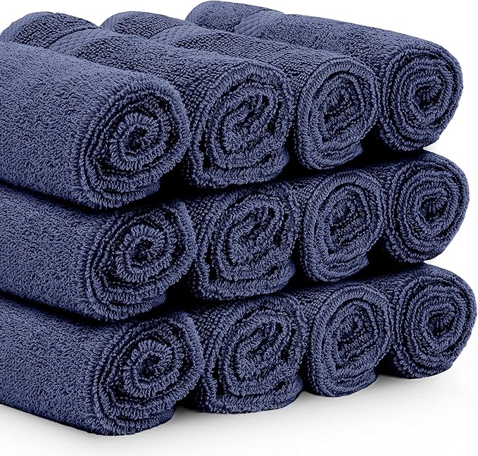 White Classic Luxury Cotton Washcloths 13x13 Inch