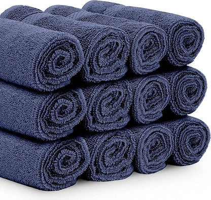 White Classic Luxury Cotton Washcloths 13x13 Inch
