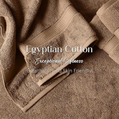 SUPERIOR Egyptian Cotton Pile Bath Towel Set of 2, Ultra Soft Luxury Towels