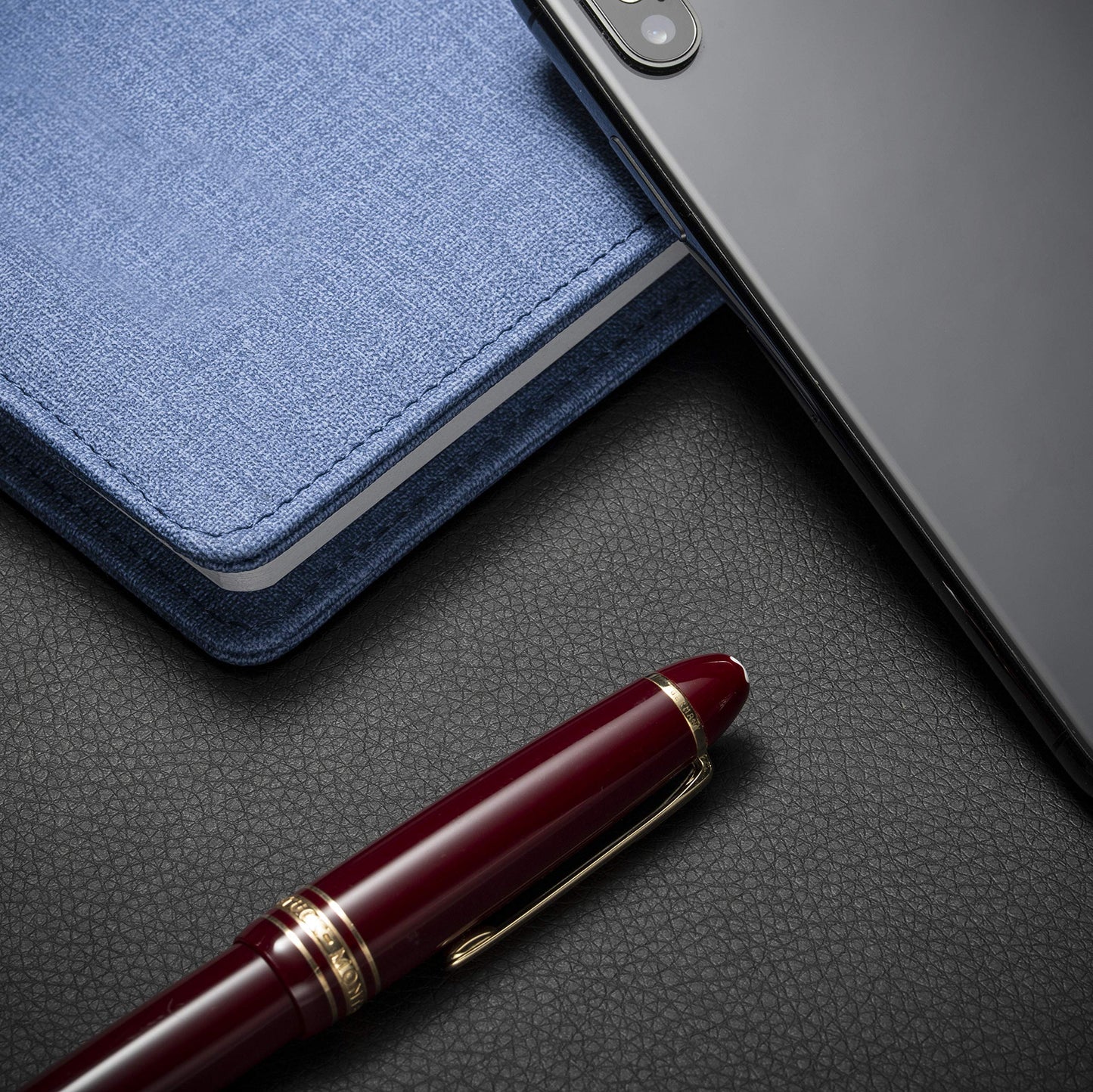 Nekmit Leather Desk Blotter Pad 34 x 17 Inches, Flat, Non-Slip, Waterproof, Black