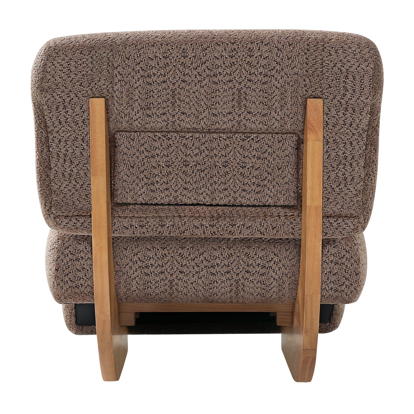 Christopher Knight Home Cubis Low Profile Accent Chair, Modern Living Room Armless Lounge Chair, Boucle Upholstered Reading Chair, Wooden Frame and Thick Padded Seat, Brown
