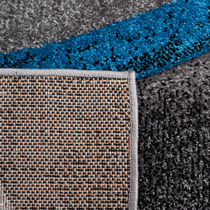 SAFAVIEH Area Rug 8x10 - Hollywood Collection - Large - Grey & Turquoise, Mid-Century Modern Design, Non-Shedding & Easy Cleaning, Ideal for Living Room, Bedroom, Office, Dining Space (HLW766M)