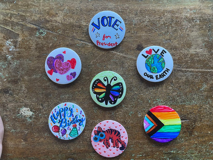 Plain white pinback buttons for DIY crafts - pack of 20 - GLOSSY (standard size, 2.25")