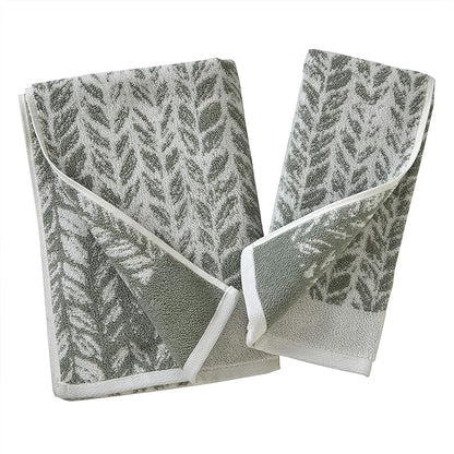 SKL Home Distressed Leaves 100% Turkish Cotton Premium 2-Piece Hand Towel Set