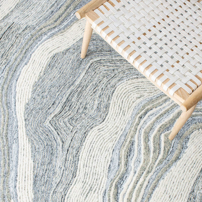 SAFAVIEH Fifth Avenue Collection 2'3" x 4' Grey/Ivory FTV121F Handmade Modern Contemporary Marble Pattern Premium New Zealand Wool Entryway Living Room Foyer Bedroom Kitchen Accent Rug