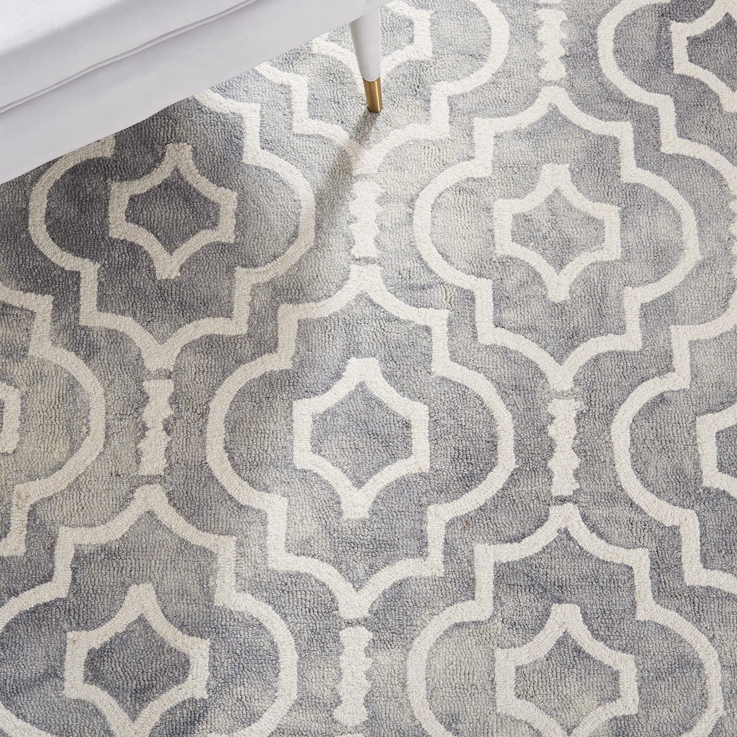 SAFAVIEH Dip Dye Collection 3' x 5' Grey/Ivory DDY538C Handmade Moroccan Watercolor Premium Wool Area Rug