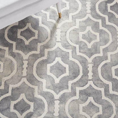 SAFAVIEH Dip Dye Collection 3' x 5' Grey/Ivory DDY538C Handmade Moroccan Watercolor Premium Wool Area Rug