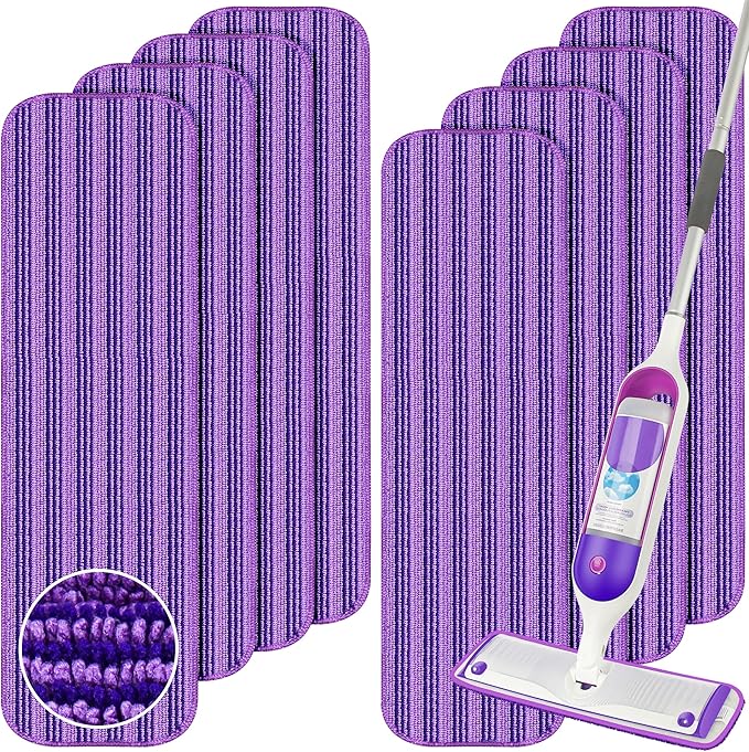 Reusable Mop Refills Pads for Swiffer PowerMop, 8 Pack Microfiber Wet Pads 15"