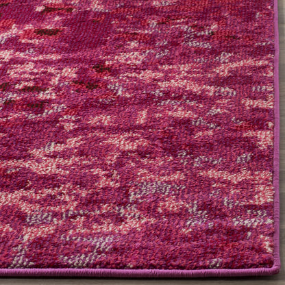 SAFAVIEH Monaco Collection Area Rug - 6'7" x 9'2", Fuchsia, Boho Chic Abstract Watercolor Design, Non-Shedding & Easy Care, Ideal for High Traffic Areas in Living Room, Bedroom (MNC225F)