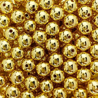 145 Round Gold Acrylic Beads 12mm Diameter with 2mm Hole for Crafts