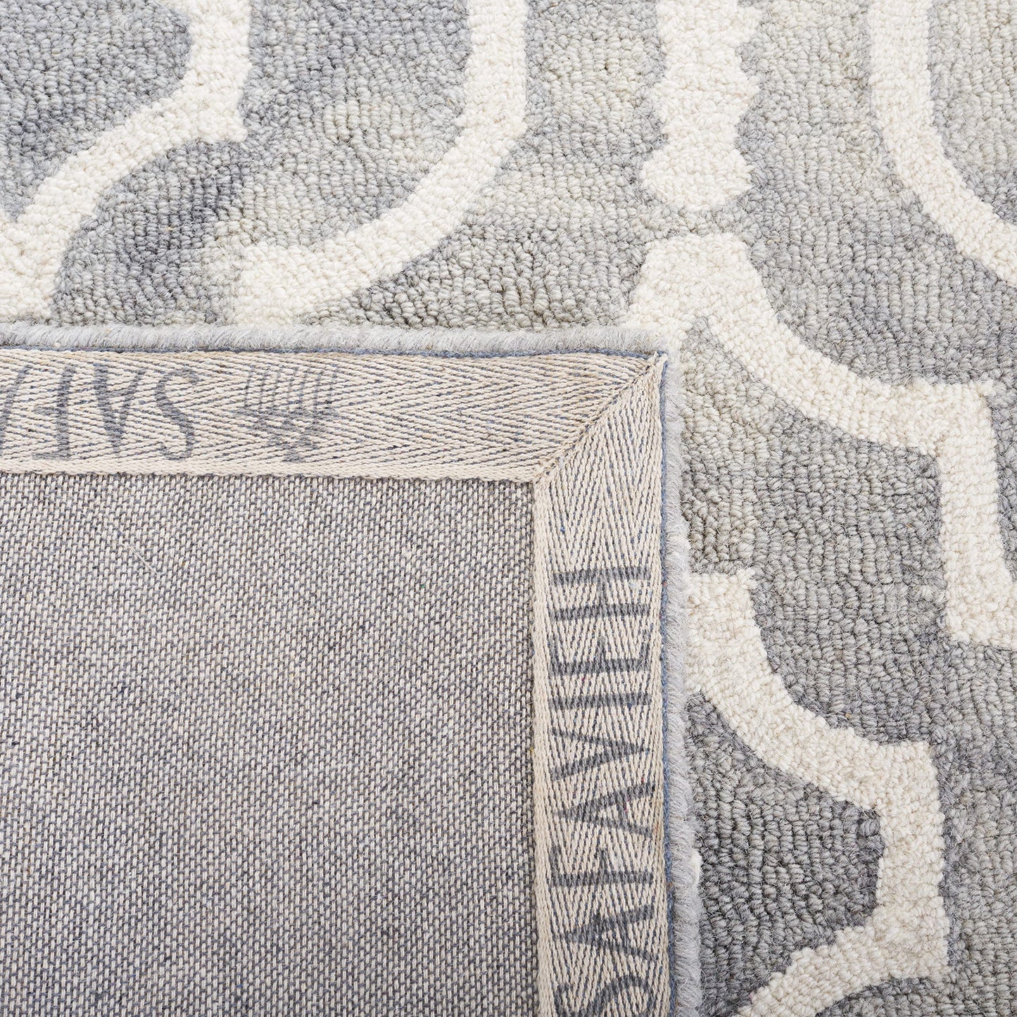 SAFAVIEH Dip Dye Collection 3' x 5' Grey/Ivory DDY538C Handmade Moroccan Watercolor Premium Wool Area Rug