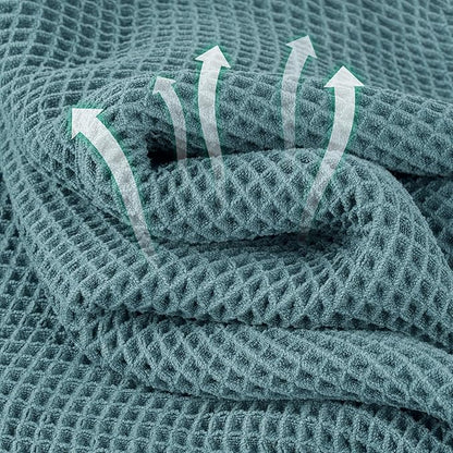 Microfiber Waffle Face Towels, 2 Pieces, Fast Drying, Lint Free 430 GSM