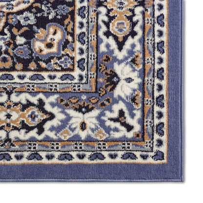 Home Dynamix Premium Sakarya Traditional Medallion Area Rug, Country Blue/Brown, 7'8"x10'7"