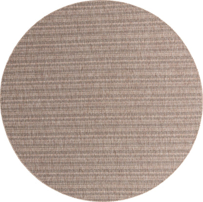 Unique Loom Outdoor Striped Collection Area Rug - Maia (10' Round, Natural/Black)