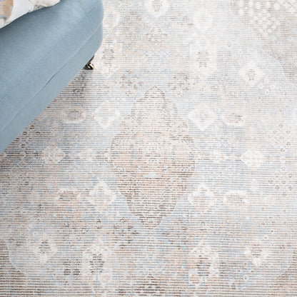 SAFAVIEH Restoration Vintage Collection Area Rug - 5' x 8', Beige & Sand, Handmade Distressed Wool & Viscose, Ideal for High Traffic Areas in Living Room, Bedroom (RVT703B)