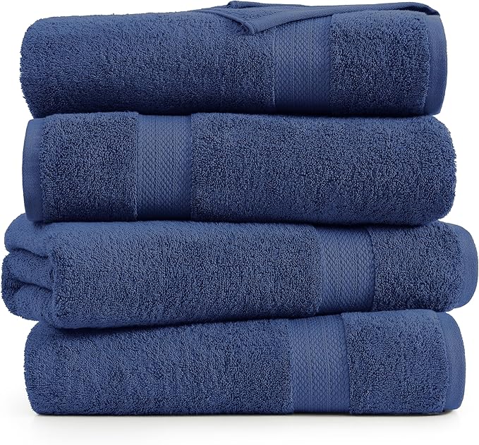 LANE LINEN 100% Cotton Bath Sheets 4 Pack