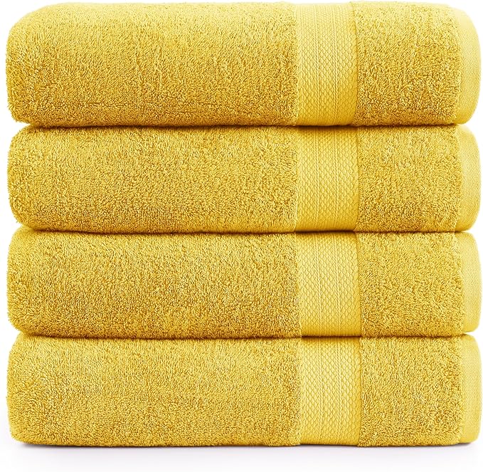 LANE LINEN Cotton Bath Towels Pack of 4