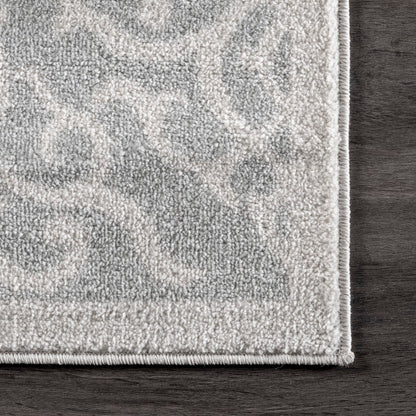 Nuloom Jaime Grey/Ivory, 6'7" x 9', Vintage Trellis, Soft and Cozy, High Traffic, Stain Resistant, Easy Clean, Durable Area Rug for Bedroom, Living Room, Dining Space, Den, Foyer, Entryway