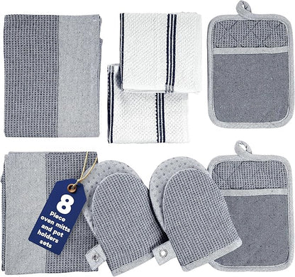 Casa Platino Mini Oven Mitts Set, 8-Piece – 500°F Heat Resistant Silicone Oven