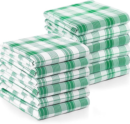 Utopia Towels Green & White Dish Towels 100% Ring Spun Cotton Highly Absorbent