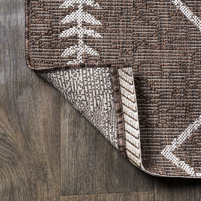 JONATHAN Y Tribal Diamond Trellis Indoor Outdoor Runner Rug 2X10 Brown/Beige, Derya for Backyard, Patio, Porch, Easy-Cleaning, High Traffic, Pet-Friendly, Non-Shedding (SMB129B-210)