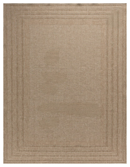 RUGGERRUGS Berry Easy Jute Indoor Outdoor Rug, 8x10 Neutral Bordered Jute Look, Weather Resistant, Easy Care, Lightweight Outdoor Farmhouse Carpet for Patio, Porch, Living Room(8' x 10', Natural)