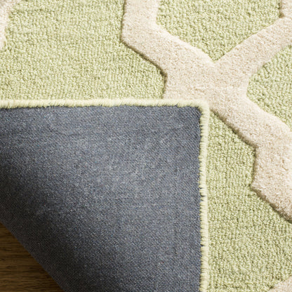 SAFAVIEH Cambridge Collection Runner Rug - 2'6" x 8', Light Green & Ivory, Handmade Trellis Wool, Ideal for High Traffic Areas in Living Room, Bedroom (CAM121B)
