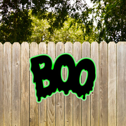Boo Happy Halloween Ghost Yard Sign Home Outdoor Lawn Decoration With Stakes Scary Spooky Decor 17x12 Inch