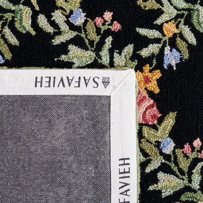 SAFAVIEH Chelsea Collection Runner Rug - 2'6" x 12', Black, Hand-Hooked French Country Wool, Ideal for High Traffic Areas in Living Room, Bedroom (HK60B)