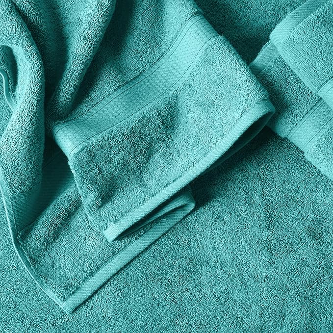 SUPERIOR Egyptian Cotton Pile 6 Piece Towel Set, Includes 2 Bath, 2 Hand