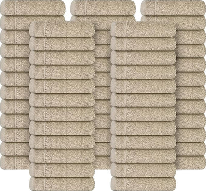 Tens Towels Pack of 60 Washcloths, 12 x 12 Inches, Lighter Weight, Quick to Dry