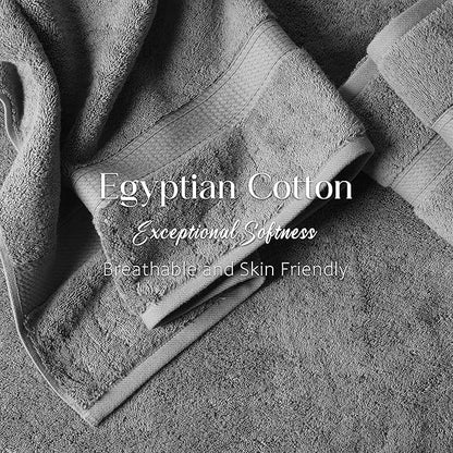 SUPERIOR Egyptian Cotton Pile 6 Piece Towel Set, Includes 2 Bath, 2 Hand
