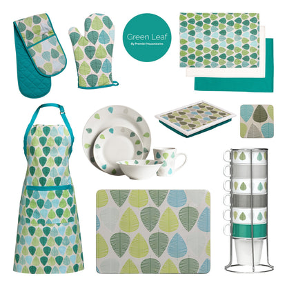 Premier Housewares Green Leaf Placemats, Set of 4, Cork
