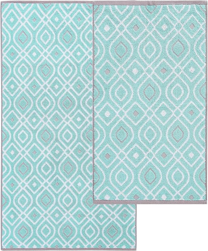 Modern Threads Oxford 6-Piece 100% Cotton Towel Set – Yarn Dyed Jacquard &