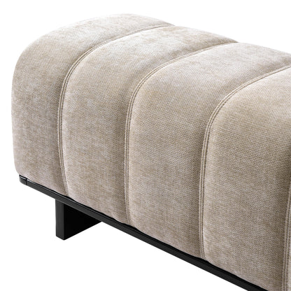 Christopher Knight Home Lamie Chenille Upholstered Dining Bench, Wooden Entryway Bench, Long Sofa Footstool for Living Room, Bedroom End of Bed Bench, Oatmeal+Black