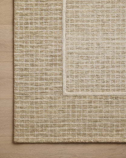 Loloi Chris Loves Julia Briggs Collection, Wheat & Ivory, 5'-0" x 7'-6" Area Rug – Minimal Gritted Design Area Rugs for Living Room Bedroom Entryway & Hallway No Shed High Traffic Home Decor Rug