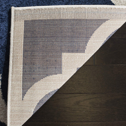 SAFAVIEH Area Rug 8x10 - Amherst Collection - Large - Navy & Beige, Moroccan Trellis Pattern, Non-Shedding & Easy Cleaning, Ideal for Living Room, Bedroom, Office, Dining Space (AMT423P)