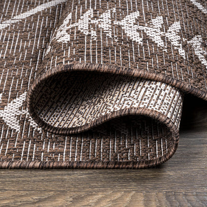 JONATHAN Y Tribal Diamond Trellis Indoor Outdoor Runner Rug 2X10 Brown/Beige, Derya for Backyard, Patio, Porch, Easy-Cleaning, High Traffic, Pet-Friendly, Non-Shedding (SMB129B-210)