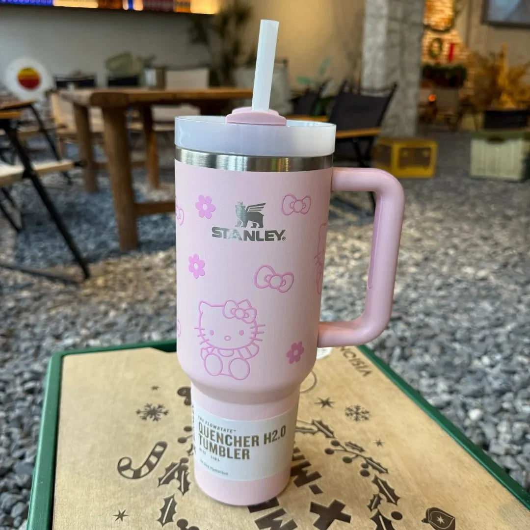 Hot Pink Stanley Quencher H2.0 Tumbler – 40 oz Travel Cup