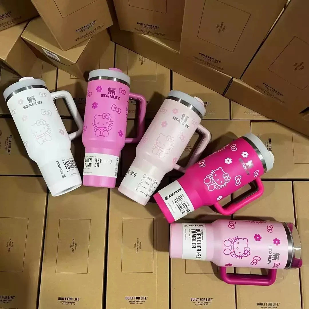 Flamingo Pink Stanley Quencher H2.0 Tumbler – 40 oz Travel Cup