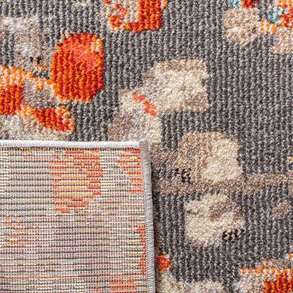 SAFAVIEH Area Rug 8x10 - Madison Collection - Large - Grey & Orange, Boho Abstract Distressed Design, Non-Shedding & Easy Cleaning, Ideal for Living Room, Bedroom, Office, Dining Space (MAD425H)