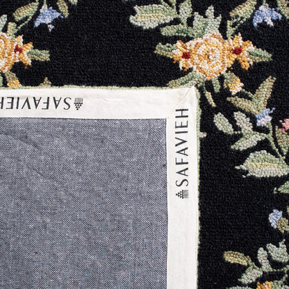 SAFAVIEH Chelsea Collection Runner Rug - 2'6" x 12', Black, Hand-Hooked French Country Wool, Ideal for High Traffic Areas in Living Room, Bedroom (HK60B)